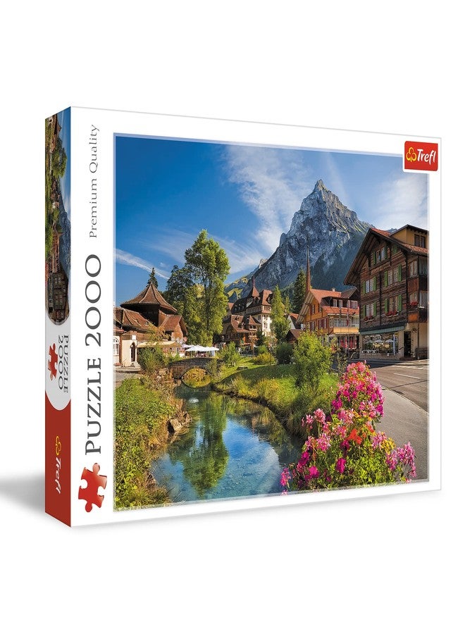 تريفل أحجية تريفيل جبال الألب في الصيف، 2000 قطعة، لون أحمر، مقاس 38 × 27 بوصة، أحجية تركيبية، متعة إبداعية، أحجية كلاسيكية للكبار والصغار من عمر 14 عامًا فما فوق - Image 1